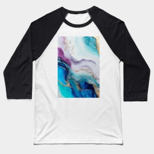 Saturated Sands - Abstract Alcohol Ink Resin Art Baseball T-Shirt